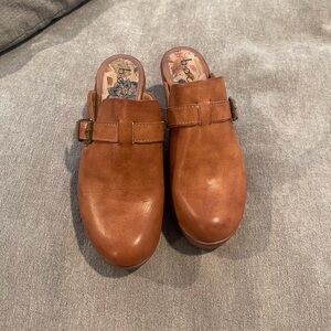 Brown Leather Clogs